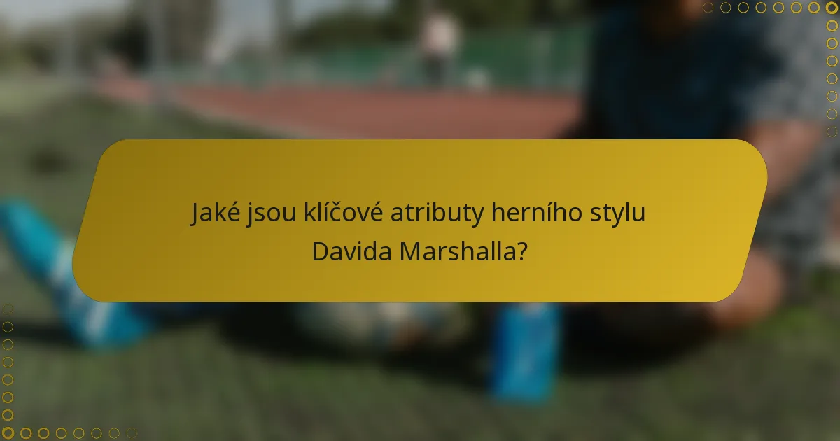 Jaké jsou klíčové atributy herního stylu Davida Marshalla?